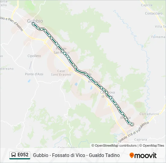 Percorso linea bus E052