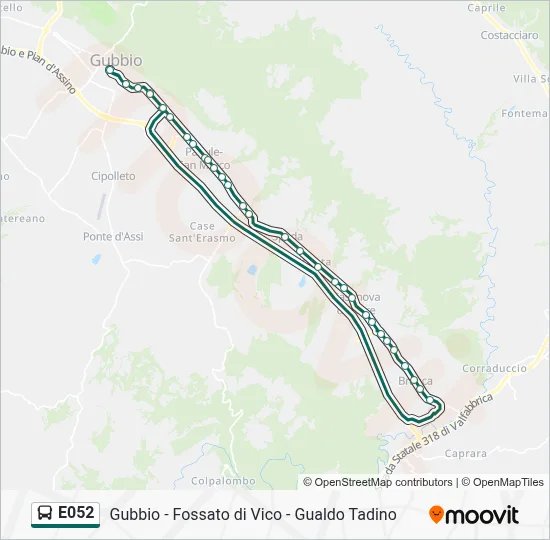 Percorso linea bus E052
