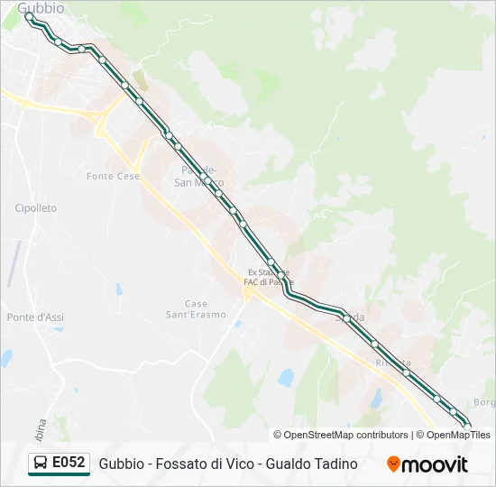 Percorso linea bus E052