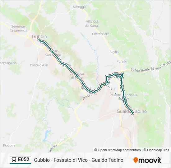 Percorso linea bus E052