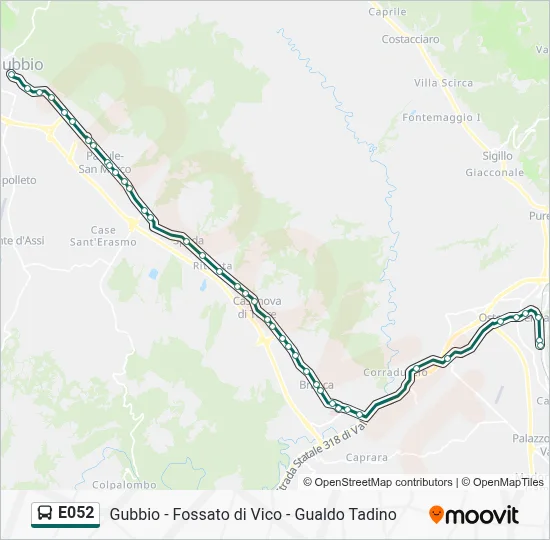 Percorso linea bus E052