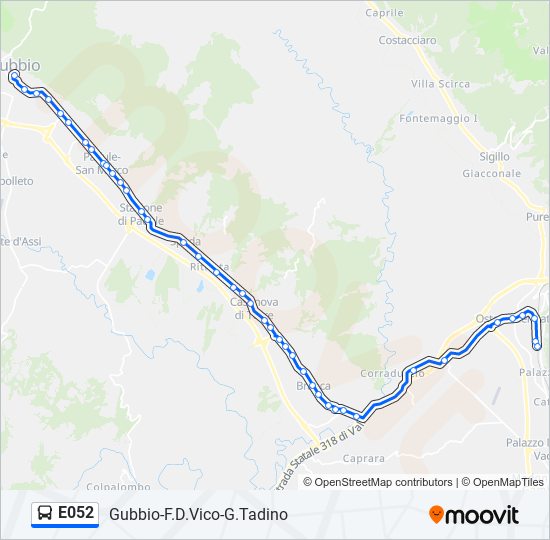 E052 bus Line Map