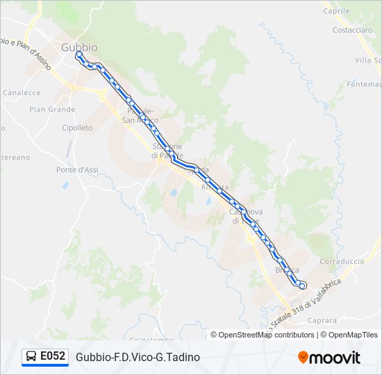 E052 bus Line Map