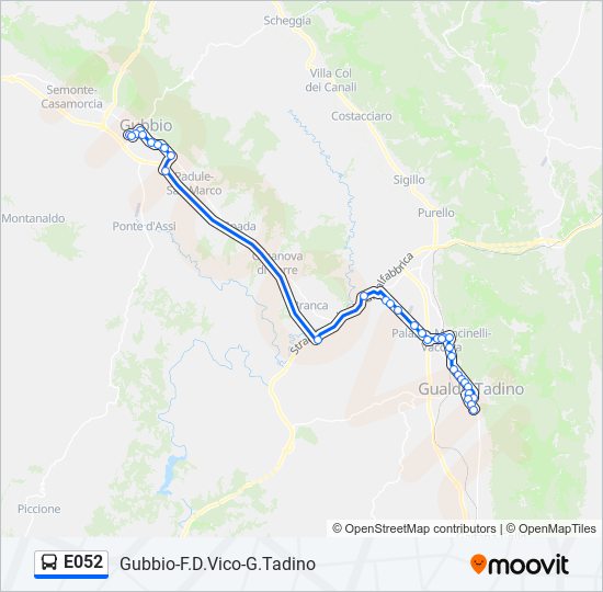 E052 bus Line Map