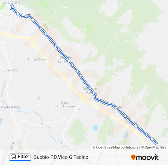 Percorso linea bus E052