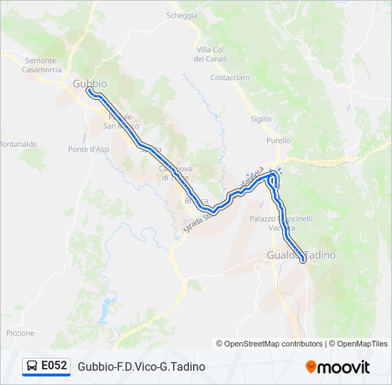 E052 bus Line Map