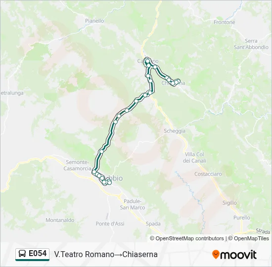 Percorso linea bus E054