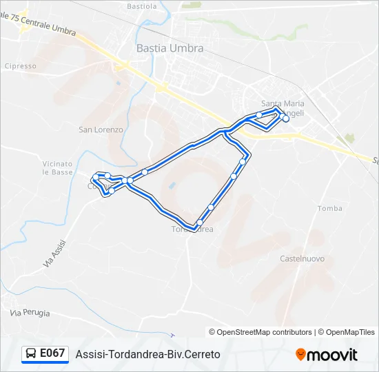 E067 Bus Line Map