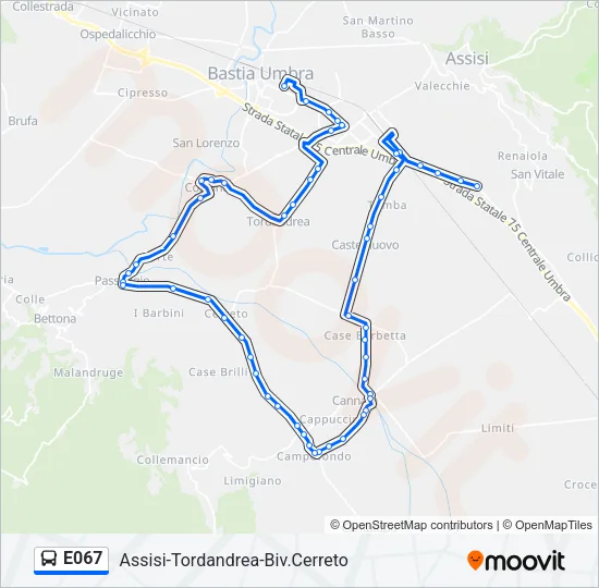 E067 Bus Line Map