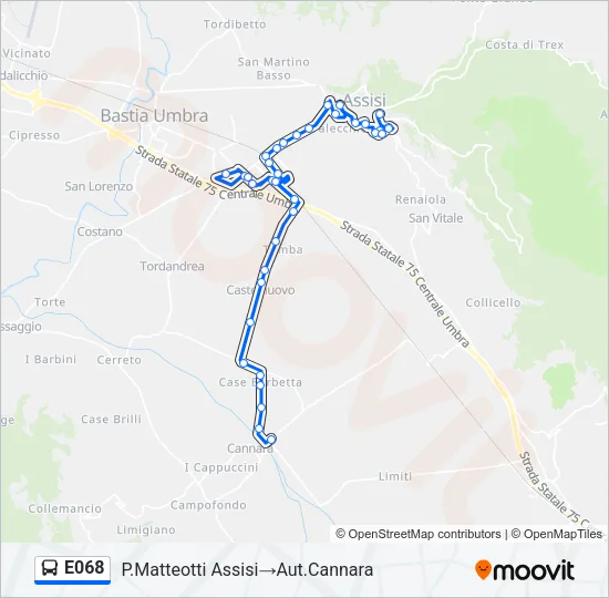 E068 Bus Line Map