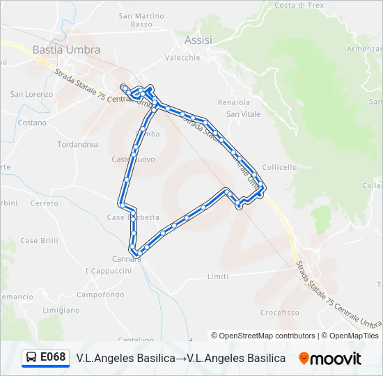 E068 Bus Line Map