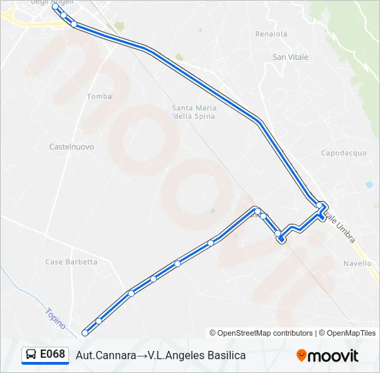 E068 Bus Line Map