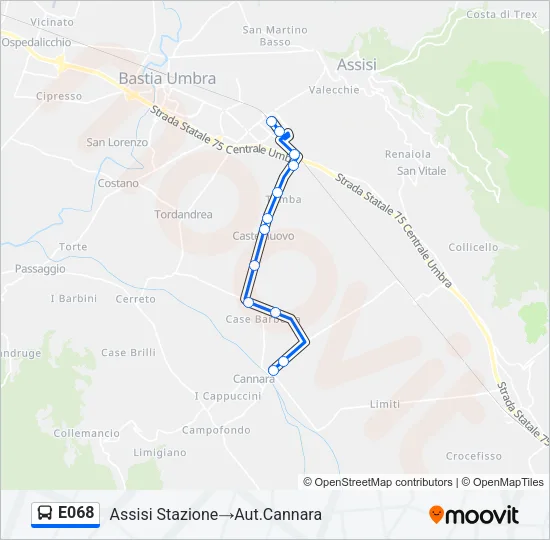 E068 Bus Line Map
