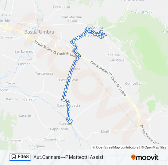 E068 Bus Line Map