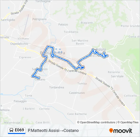 E069 Bus Line Map