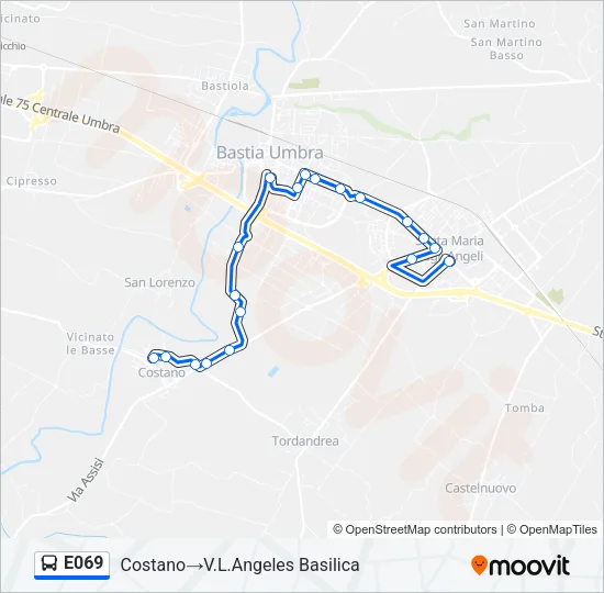 E069 Bus Line Map