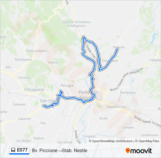 E077 Bus Line Map