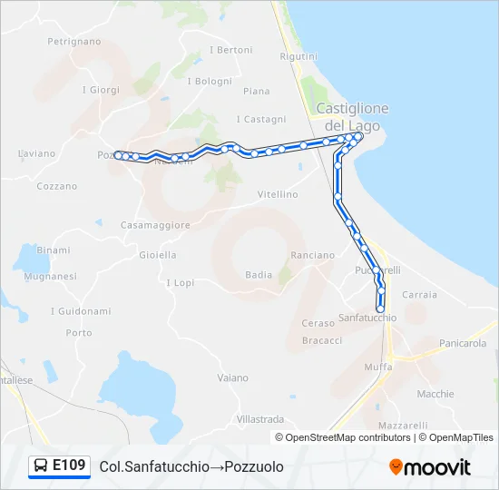 E109 Bus Line Map