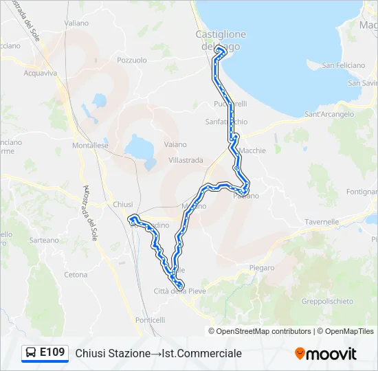 E109 Bus Line Map
