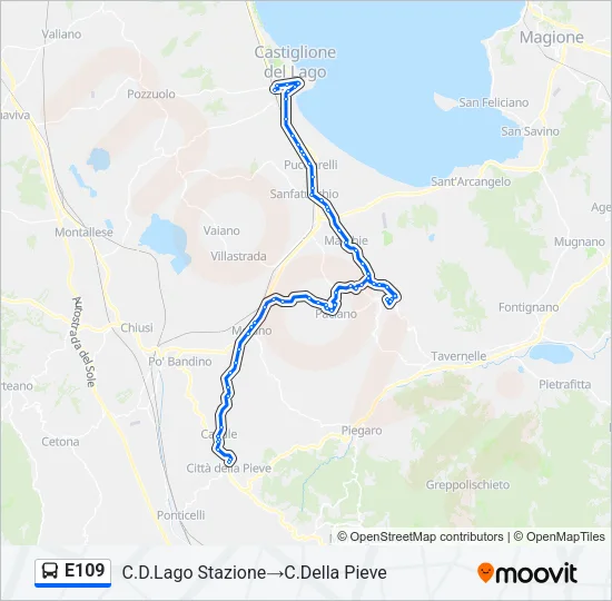 E109 Bus Line Map