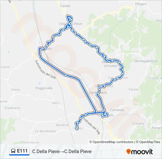 E111 Bus Line Map