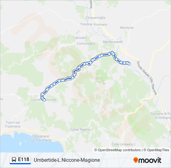 E118 bus Line Map