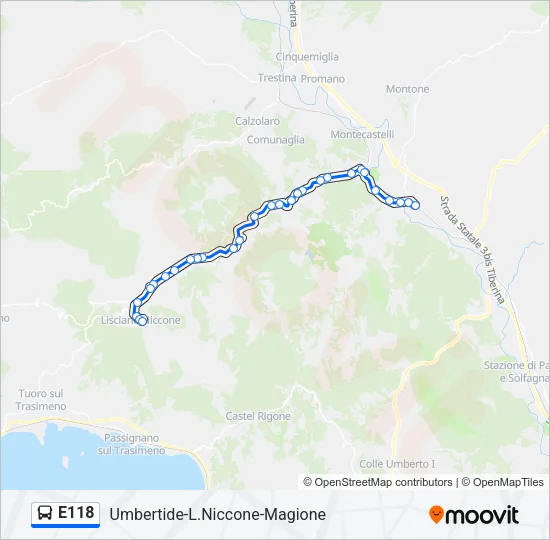 E118 Bus Line Map