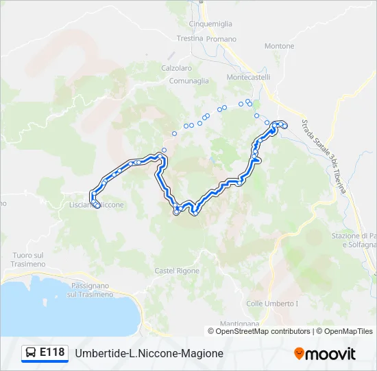 E118 Bus Line Map