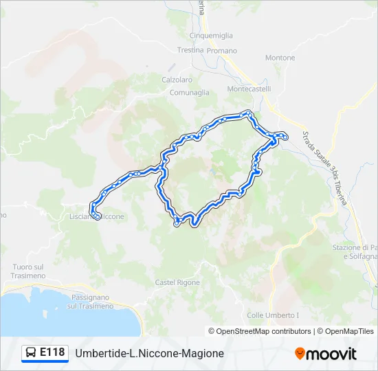 E118 Bus Line Map
