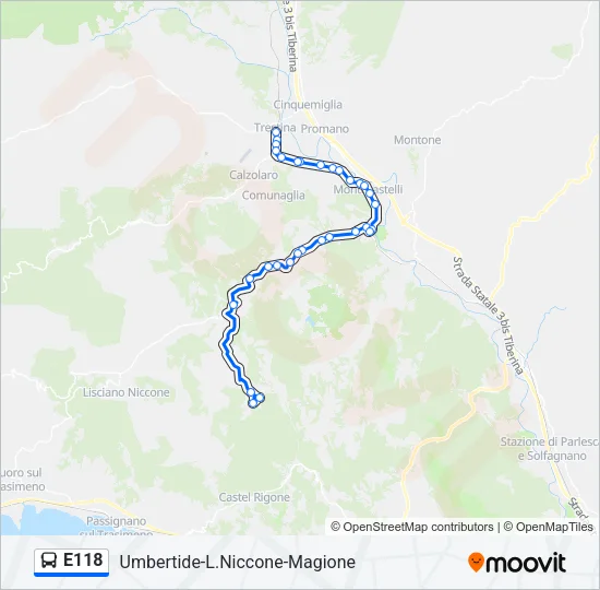 E118 Bus Line Map