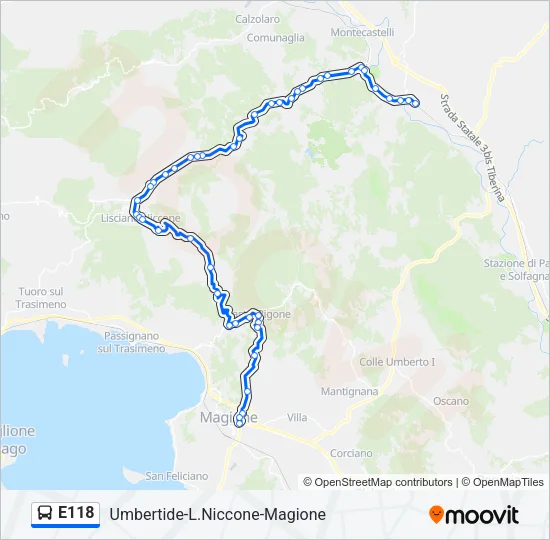 E118 Bus Line Map