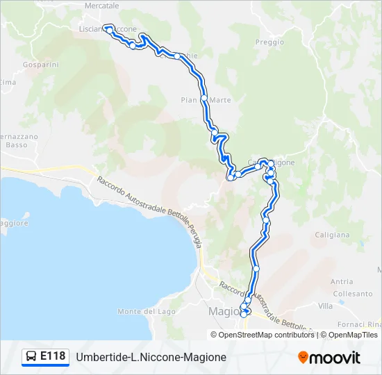E118 Bus Line Map