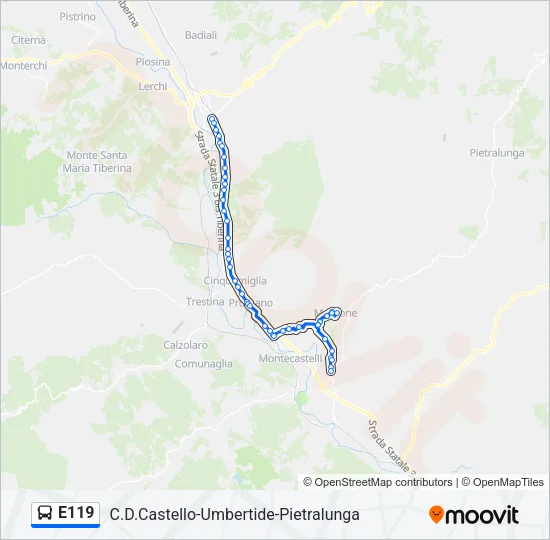 E119 Bus Line Map