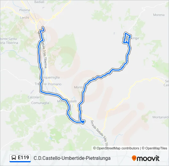 E119 Bus Line Map