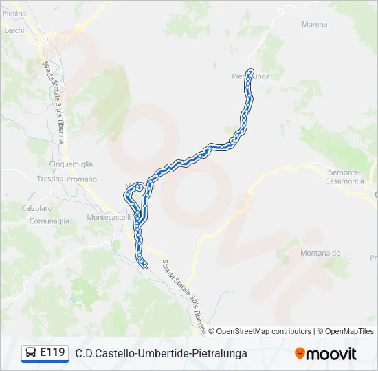 E119 Bus Line Map