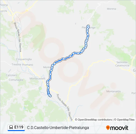 E119 Bus Line Map