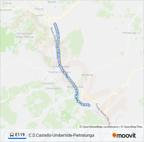 E119 Bus Line Map