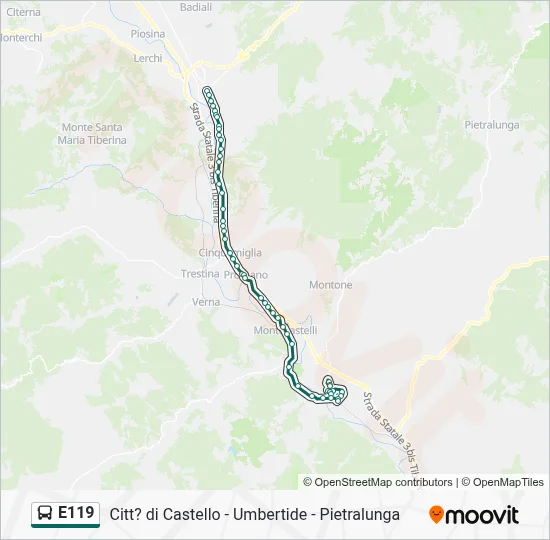 Percorso linea bus E119