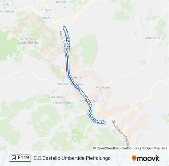 E119 Bus Line Map