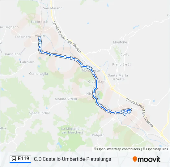 E119 Bus Line Map