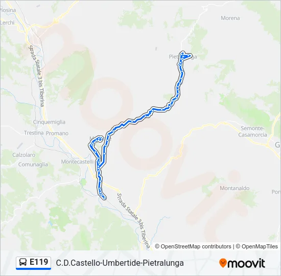 E119 Bus Line Map