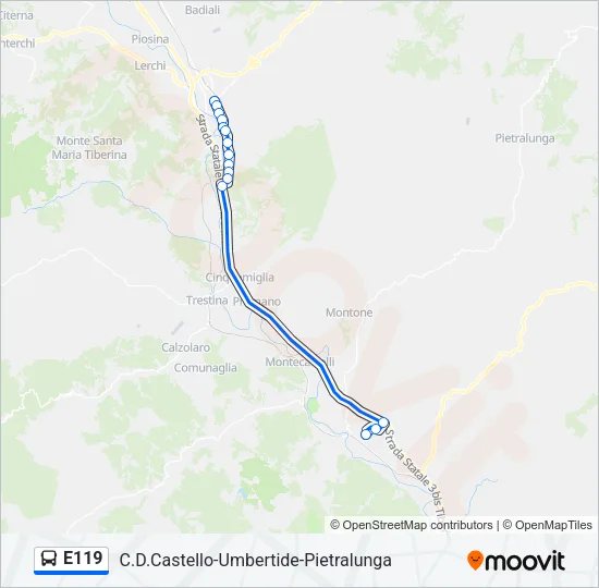 E119 Bus Line Map