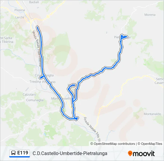 E119 Bus Line Map