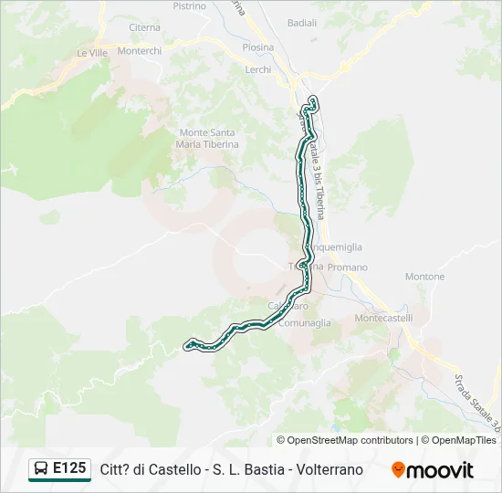 Percorso linea bus E125