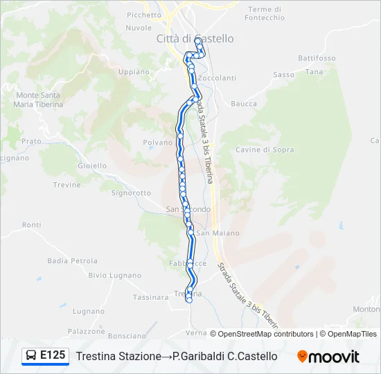 E125 Bus Line Map