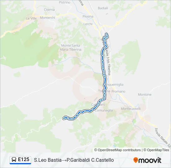 E125 Bus Line Map