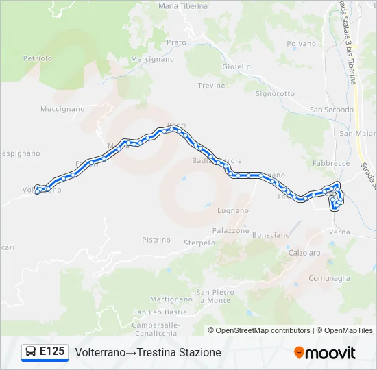 E125 Bus Line Map