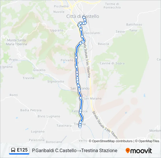 E125 Bus Line Map