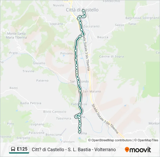 Percorso linea bus E125