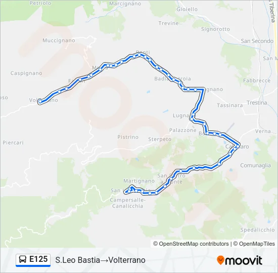 E125 Bus Line Map
